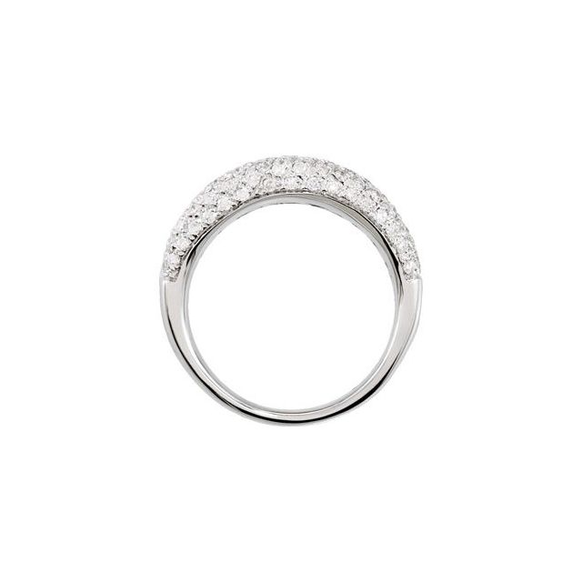 14K White 1 1/5 CTW Diamond Pavé Ring