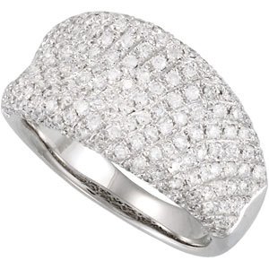 14K White 1 1/5 CTW Natural Diamond Pavé Ring