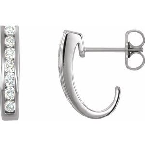 14K White 3/8 CTW Natural Diamond Earrings
