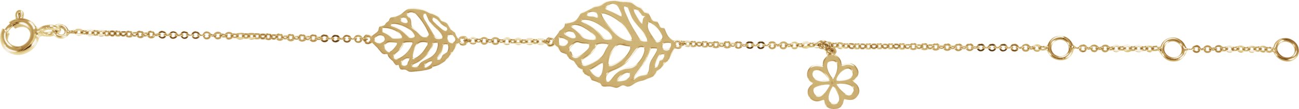 14K Yellow Floral 6 1/2 -7 1/2 Bracelet