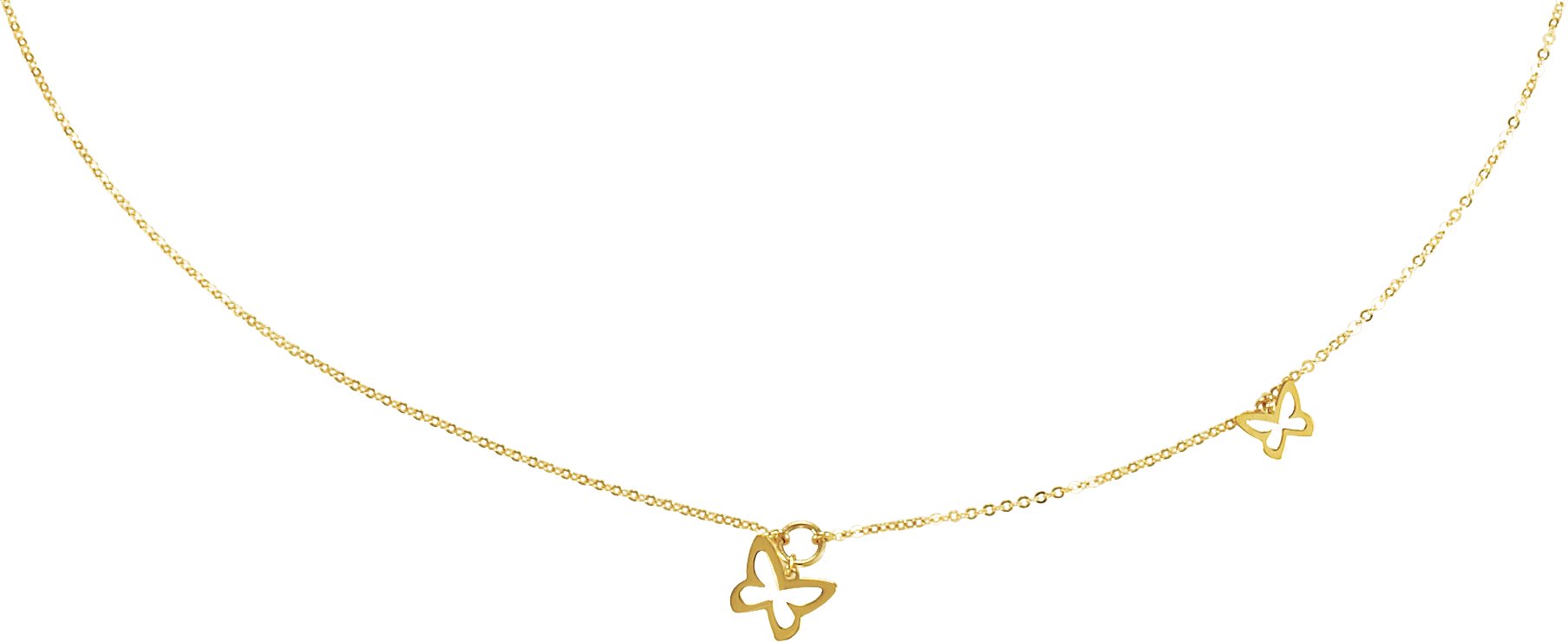 14K Yellow Butterfly 18" Necklace