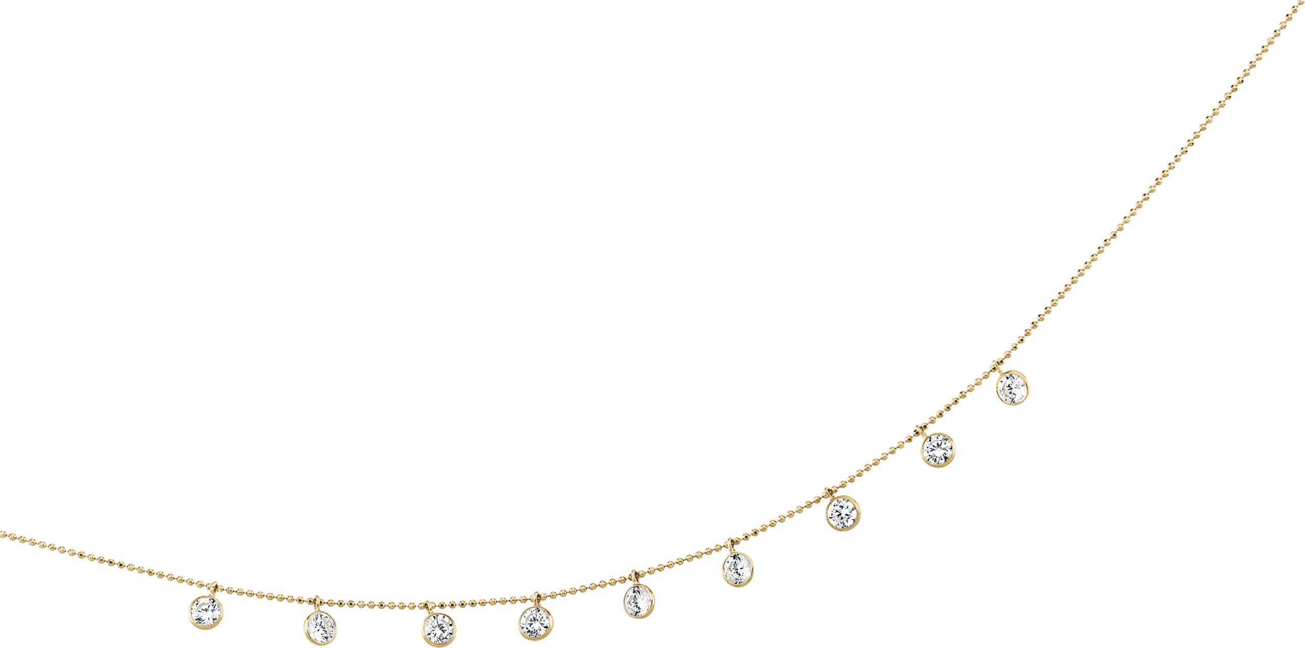 14K Yellow Imitation White Cubic Zirconia Station 16 Necklace