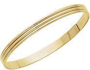 14K Yellow 6 mm Grooved Bangle 7 1/2