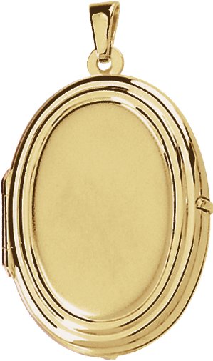 14K Yellow Engravable Oval Locket 