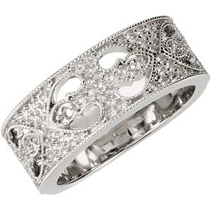 14K White 3/8 CTW Natural Diamond Anniversary Band  