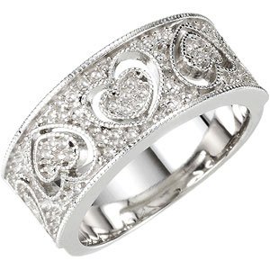 14K White .38 CTW Diamond Anniversary Band Ref 3026220