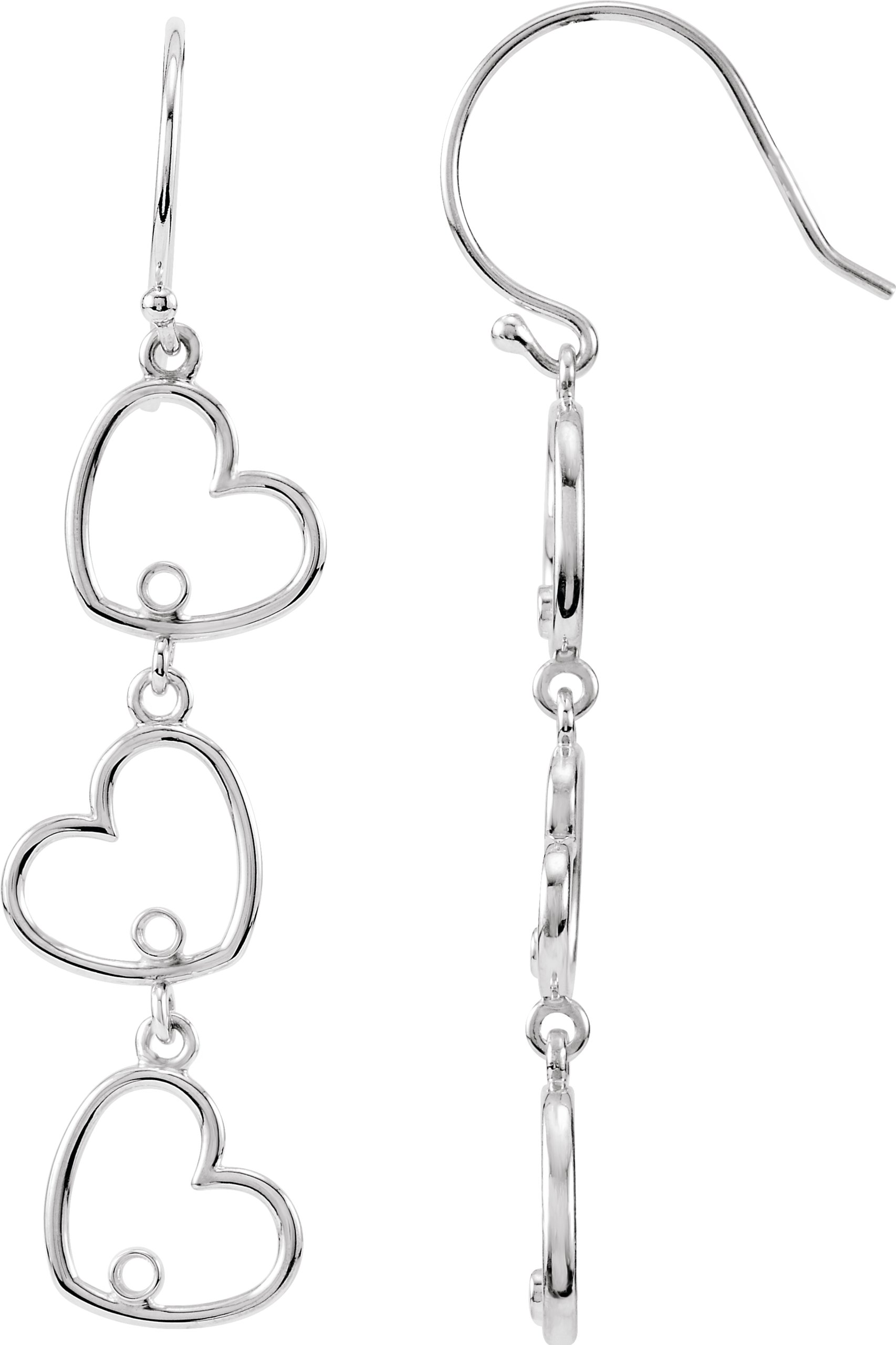 Triple Heart Earrings
