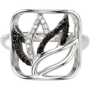 Natural Black Spinel & .06 CTW Natural Diamond Ring