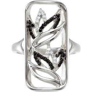 Natural Black Spinel & 1/8 CTW Natural Diamond Ring