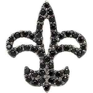 Sterling Silver Black Spinel Fleur De Lis Pendant Ref. 2921318