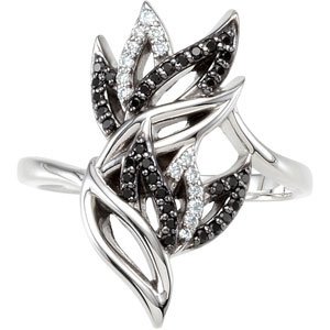 Natural Black Spinel & .07 Natural Diamond Ring