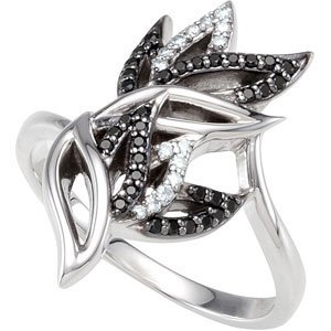 Natural Black Spinel & .07 Natural Diamond Ring view 2