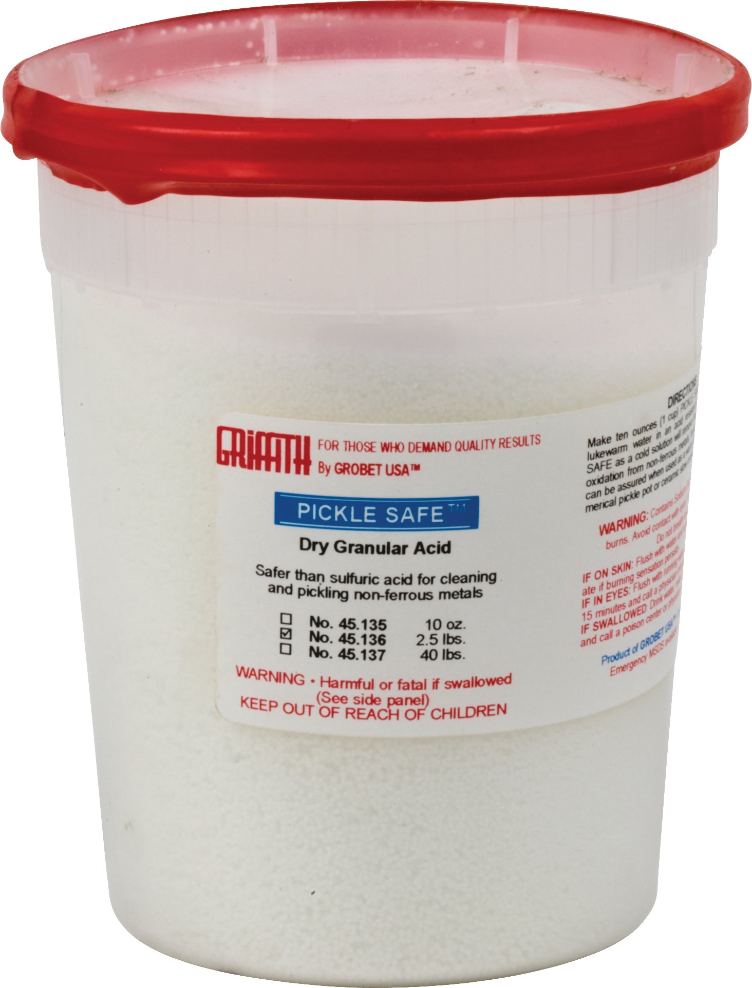 パミロール　クレイセルパウチ GRIFFITH by Grobet USA™ PICKLE SAFE™ 2 1/2 lb Dry Granular Acid