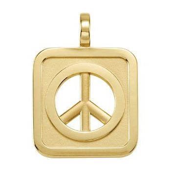 14K Yellow Rectangle Shaped Peace Sign Pendant Ref. 3045580