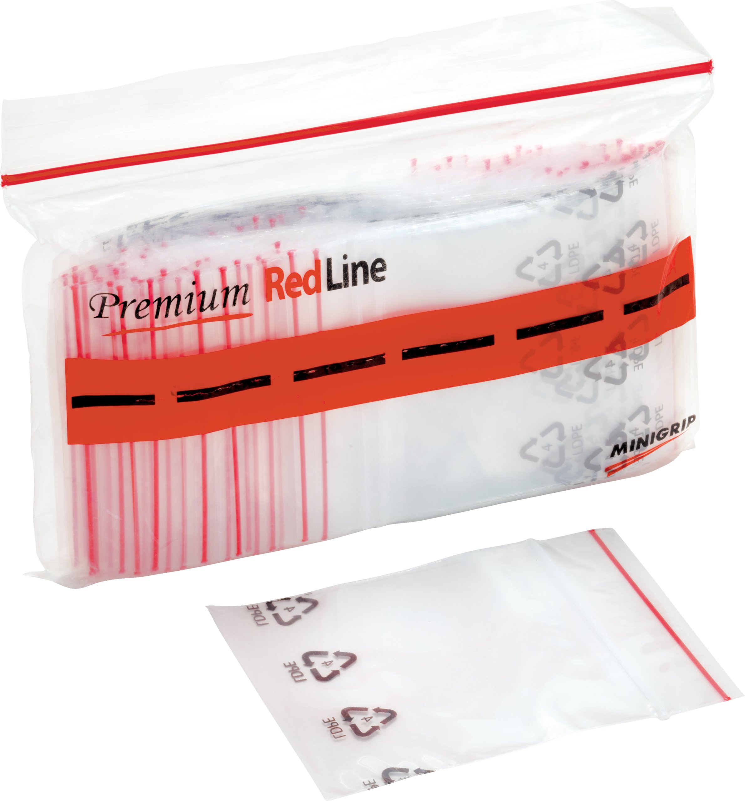 MiniGrip RedLine 5x7 Plastic Zip Bags 1000/Box