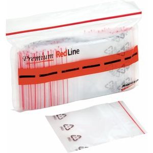 Minigrip® Red Line™ 2 x 3 Recyclable Bags with Write-on White Block &  Resin Symbol (2 mil)