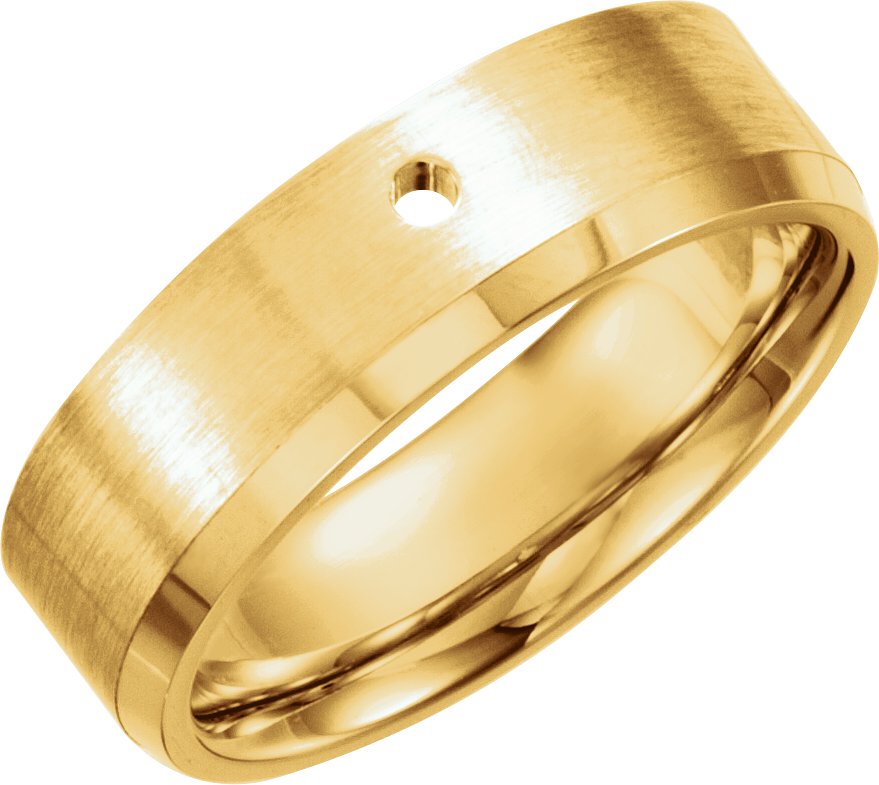 14K Yellow 7 mm Beveled-Edge Band Mounting Size 10