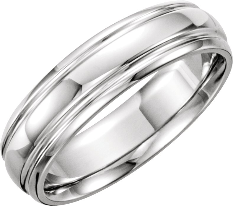 Platinum 6 mm Grooved Band Size 8 Ref 209836