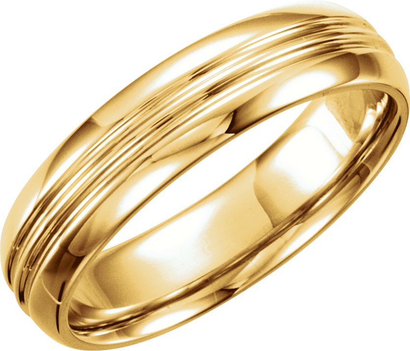 14K Yellow 6 mm Grooved Band Size 7 Ref 283265