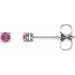 14K White 2.5 mm Natural Pink Sapphire Stud Earrings