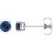14K White 4 mm Lab-Grown Blue Sapphire Earrings with Friction Post