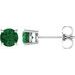 14K White 5 mm Lab-Grown Emerald Stud Earrings with Friction Post