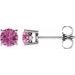 14K White 5 mm Natural Pink Sapphire Stud Earrings