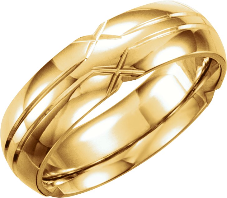 14K Yellow 6 mm Design Band Size 5 Ref 209630