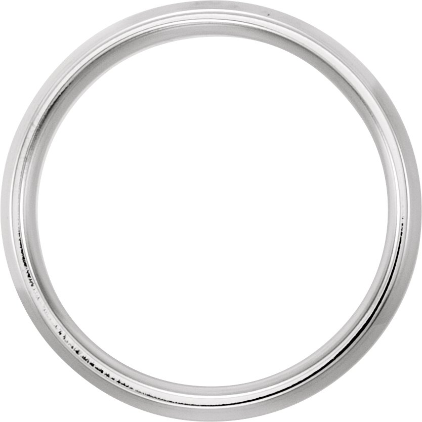 14K White 7 mm Beveled-Edge Comfort-Fit Band Size 11.5