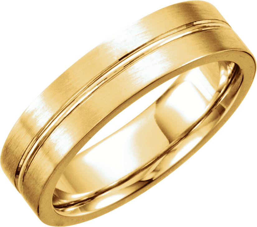 14K Yellow 6 mm Design Band Size 10.5 Ref 298585