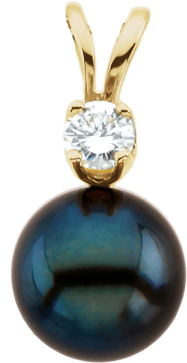 Diamond and Black Pearl Pendant Ref 578315