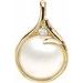 14K Yellow 15 mm Cultured White Mabé Pearl & .06 CTW Natural Diamond Pendant