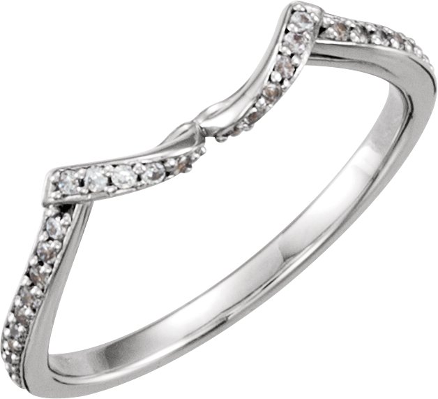 14K White 1/8 CTW Natural Diamond Band