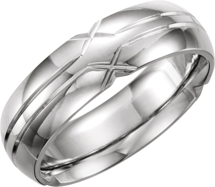 6mm Platinum Comfort Fit Design Band Ref 949169