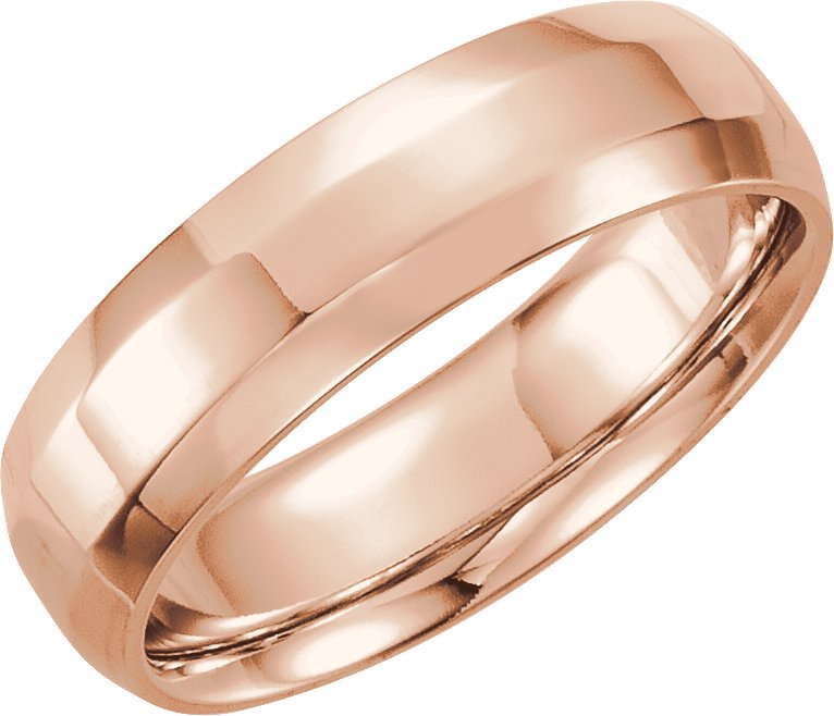 14K Rose 8 mm Beveled Edge Comfort Fit Band Size 6.5 Ref 16661102