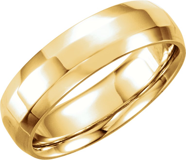 18K Yellow 6 mm Beveled Edge Comfort Fit Band Size 5 Ref 13011374