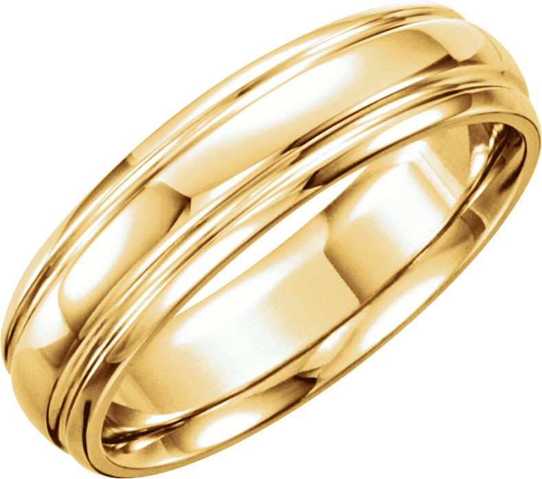 14K Yellow 6 mm Grooved Band Size 11 Ref 62149