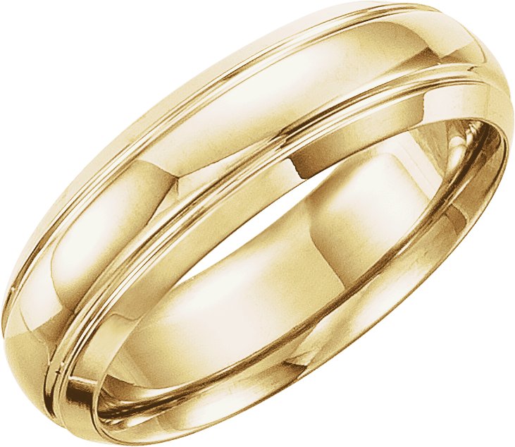 14K Yellow 6 mm Grooved Band Size 10 Ref 246226