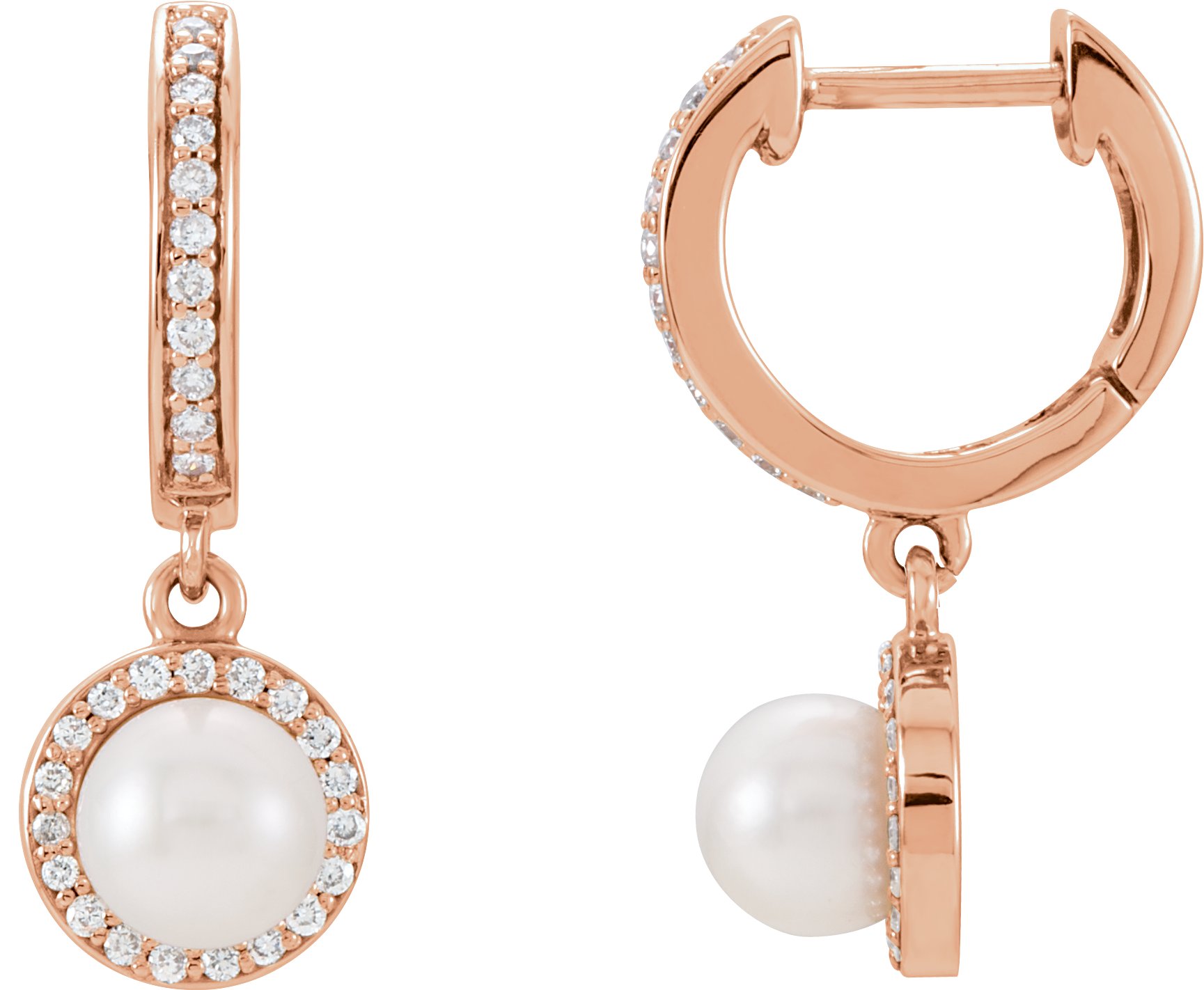 Halo-Style Pearl Hoop Earrings