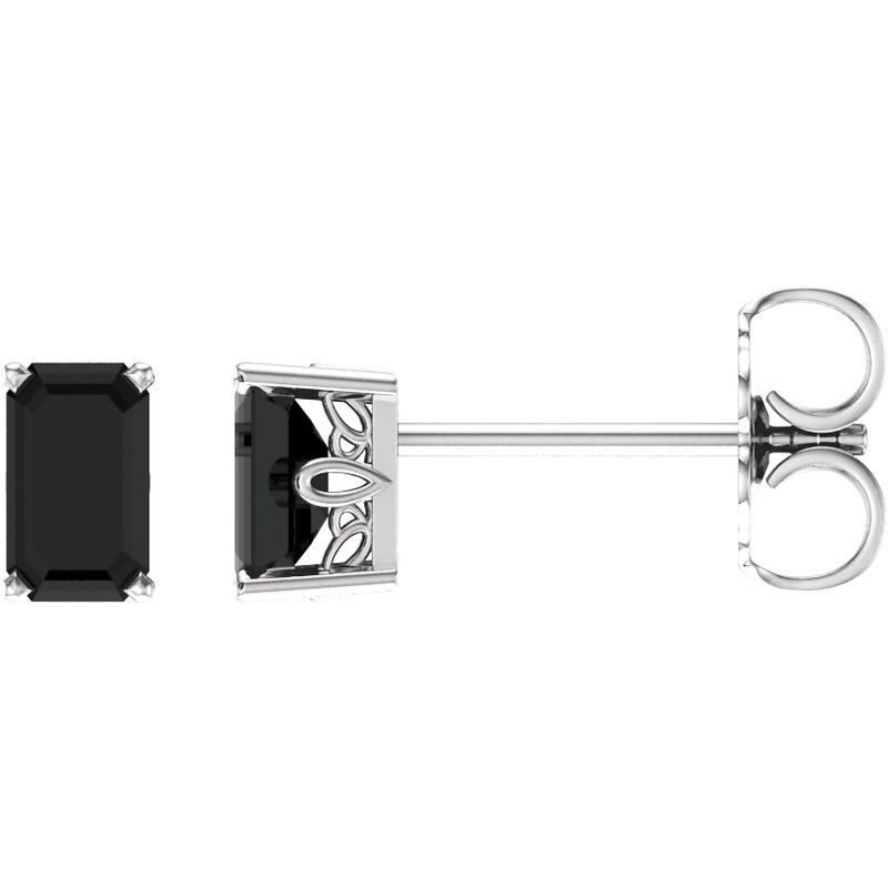 Emerald 4-Prong Scroll Setting® Stud Earrings