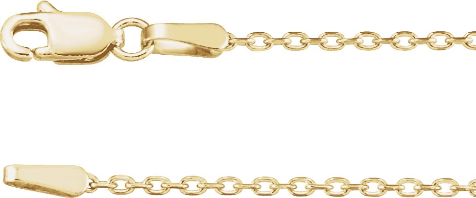 14K Yellow 1.4 mm Diamond-Cut Cable 20" Chain