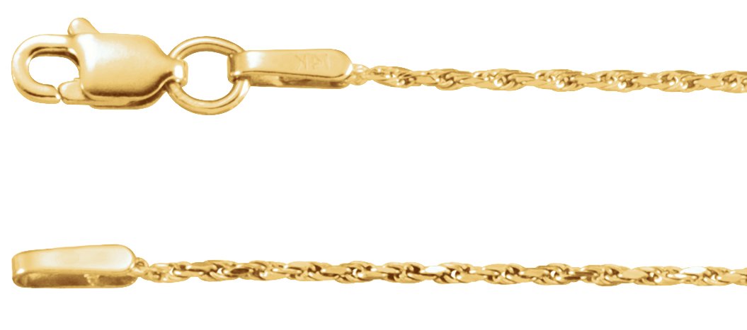 1 mm Diamond-Cut Rope Chain – 10K Yellow Gold