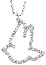 14K White 1/4 CTW Diamond Dove 16" Necklace
