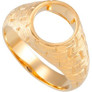 Brick Pattern Bezel-Set Ring