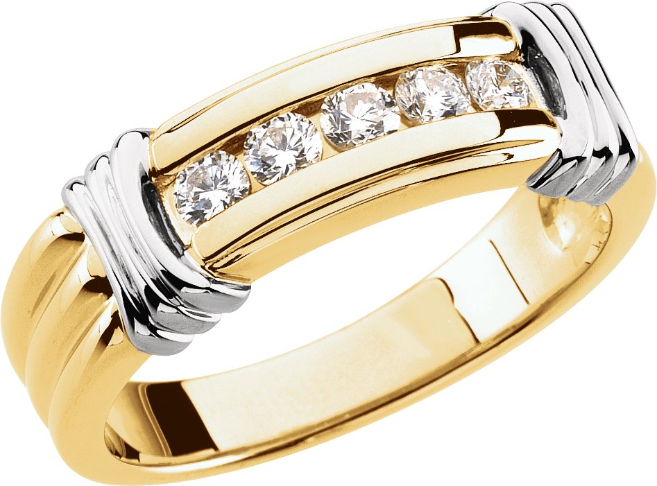 14K Yellow/White 1/2 CTW Natural Diamond Band