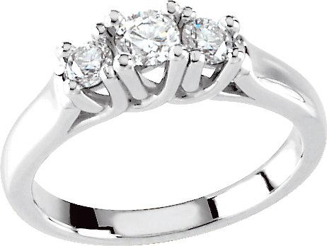 Platinum .50 CTW Diamond Three Stone Anniversary Band Ref 1693719