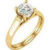 Set 5 mm Round Forever One Created Moissanite Solitaire Engagement Ring Ref 13776793
