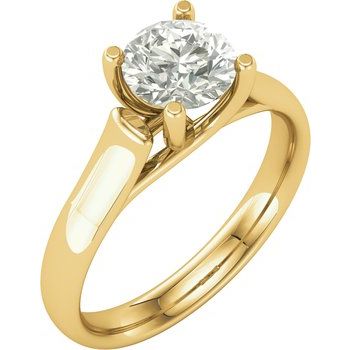 Set 6 mm Round Forever One Created Moissanite Solitaire Engagement Ring Ref 13776795