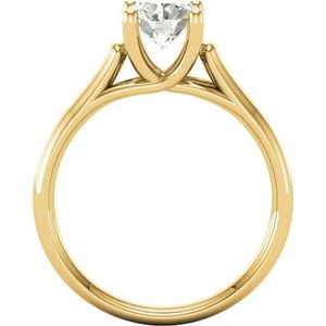 14K Yellow 8 mm Round Forever One™ Lab-Grown Moissanite Solitaire Engagement Ring