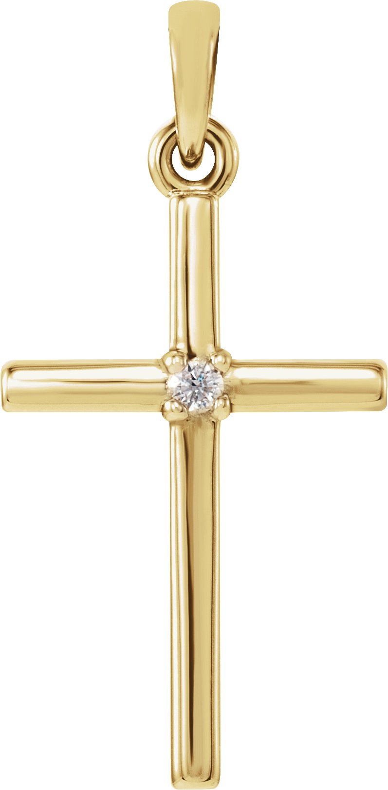 14K Yellow 22.65x11.4 mm .015 CT Diamond Cross Pendant Ref. 10691466